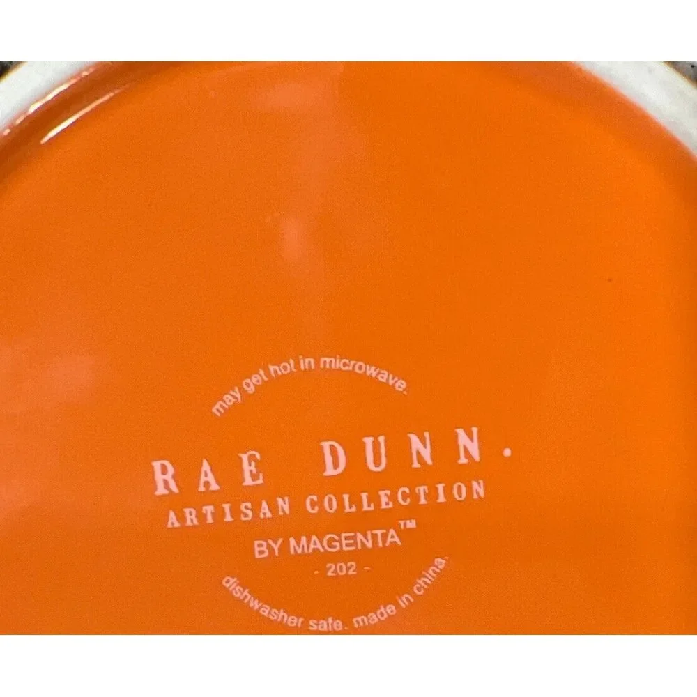 NEW Rae Dunn Halloween Small Cat Dog Pet Bowl Dish‎ Orange WICKED CUTE pumpkin